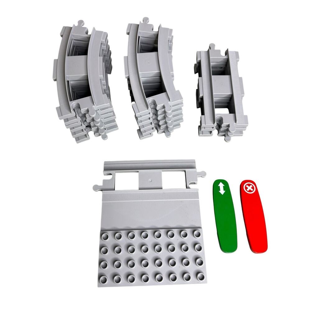 Duplo Steam Train Push Go Lego Track Only Set 10874 Straight Curved 18 Pieces
